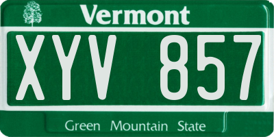 VT license plate XYV857