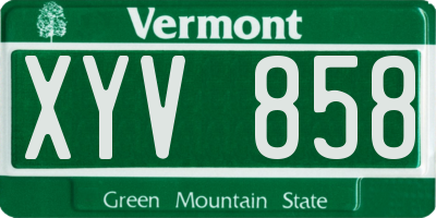 VT license plate XYV858