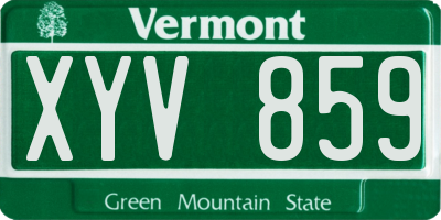 VT license plate XYV859