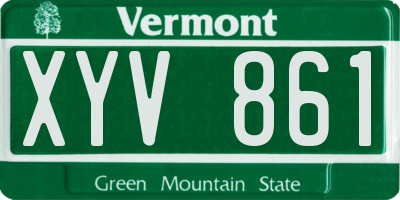 VT license plate XYV861