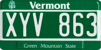 VT license plate XYV863