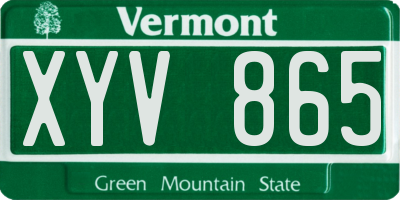 VT license plate XYV865