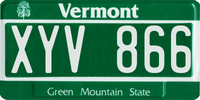 VT license plate XYV866