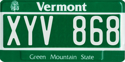 VT license plate XYV868