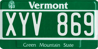 VT license plate XYV869