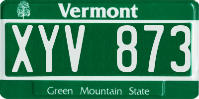 VT license plate XYV873