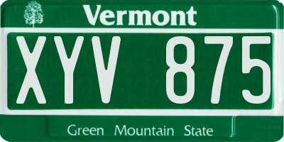 VT license plate XYV875
