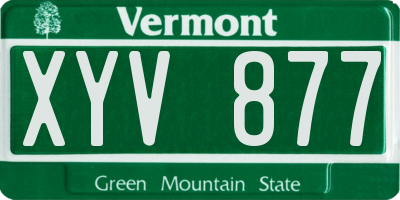 VT license plate XYV877