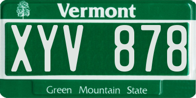 VT license plate XYV878