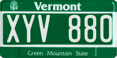 VT license plate XYV880