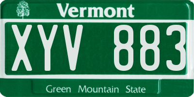 VT license plate XYV883