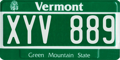 VT license plate XYV889