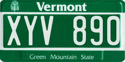 VT license plate XYV890