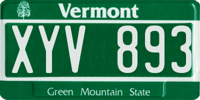 VT license plate XYV893