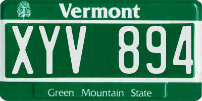VT license plate XYV894