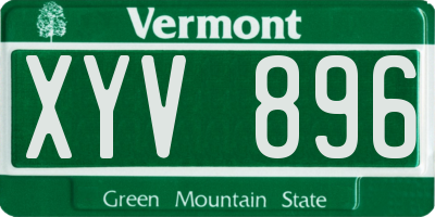 VT license plate XYV896