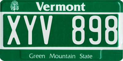 VT license plate XYV898