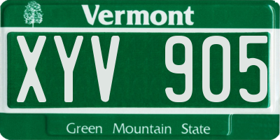 VT license plate XYV905