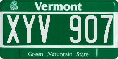 VT license plate XYV907