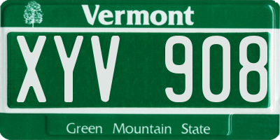 VT license plate XYV908