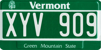 VT license plate XYV909