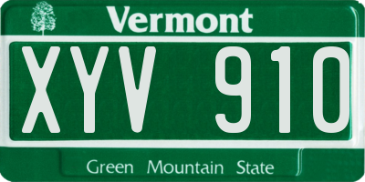 VT license plate XYV910