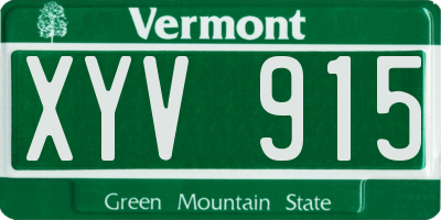 VT license plate XYV915