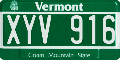 VT license plate XYV916