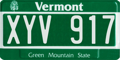 VT license plate XYV917