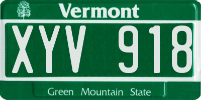 VT license plate XYV918