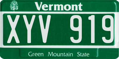 VT license plate XYV919