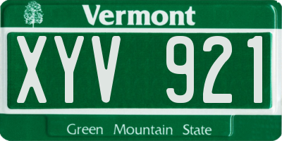 VT license plate XYV921