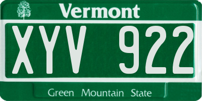 VT license plate XYV922