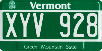 VT license plate XYV928
