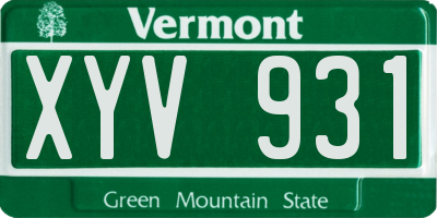 VT license plate XYV931