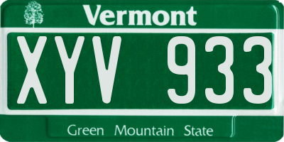 VT license plate XYV933