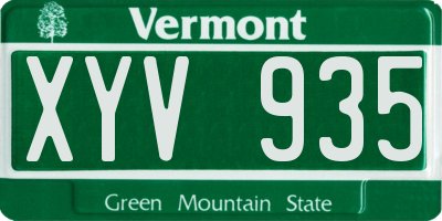 VT license plate XYV935