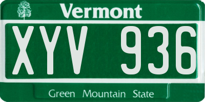 VT license plate XYV936