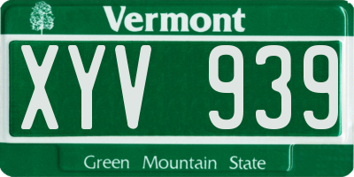 VT license plate XYV939