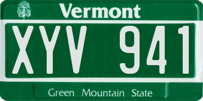 VT license plate XYV941