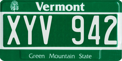 VT license plate XYV942