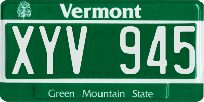 VT license plate XYV945