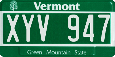 VT license plate XYV947