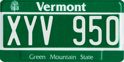 VT license plate XYV950