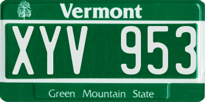 VT license plate XYV953