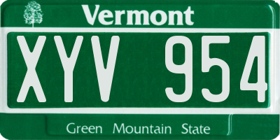 VT license plate XYV954