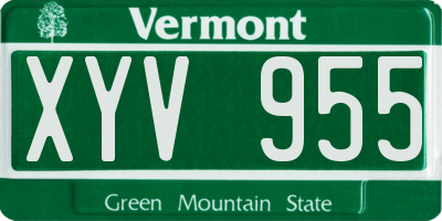 VT license plate XYV955