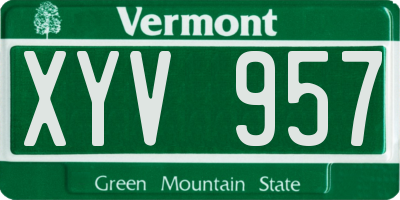 VT license plate XYV957