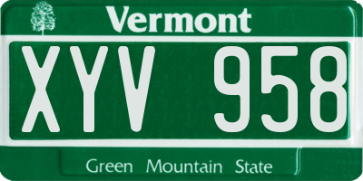 VT license plate XYV958