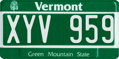 VT license plate XYV959